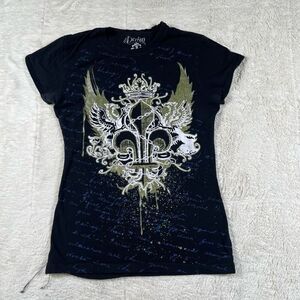 Vintage Y2K Dereon Women’s Graffiti AOP Women’s V Neck Tee T Shirt